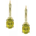 10k White Gold Peridot Leverback Earrings