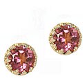 14k White Gold Amethyst Stud Earrings