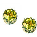 14k White Gold Peridot Stud Earrings