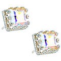 14k White Gold Mercury Mist Topaz Stud Earrings