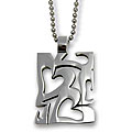 Stainless Steel Melted Hearts Necklace