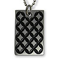 Stainless Steel Diamond-patterned Dog Tag Necklace