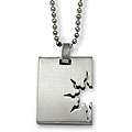 Stainless Steel Laser-carved Tribal Sun Dog Tag Necklace