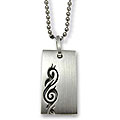 Stainless Steel Laser-cut Tribal Dragon Dog Tag Necklace