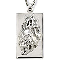 Stainless Steel Flaming Skull Necklace