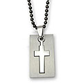 Stainless Steel Laser-cutout Cross Necklace
