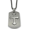 Stainless Steel Laser-cutout Cross Necklace