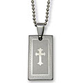 Stainless Steel Laser-etched Cross Necklace