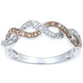 10k White Gold 1/2ct TDW Champagne/ White Diamond Ring (J, I2-I3)