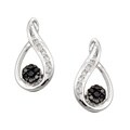 10k Gold 1/10ct TDW Black/ White Diamond Earrings (J, I2)