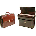 Executive Accountant Italian Leather Briefcase