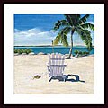 Laurie Chase 'Beach Chair' Wood Framed Art Print