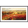 Roberto Lombardi 'Red Poppy Panorama' Metal Framed Art Print