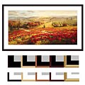 Roberto Lombardi 'Red Poppy Panorama' Wood Framed Art Print