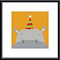 Yuko Lau 'Peek-a-Boo Hippo' Metal Framed Art Print