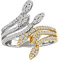 10k Two-tone Gold 1/2ct TDW Diamond Snake Ring (I-J, I1)