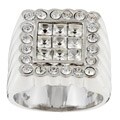 Sterling Silver Men's Cubic Zirconia Ring