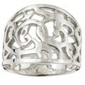 Sterling Silver Filigree Cigar-style Band