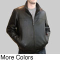 Izod Men's New Zealand Lamb Leather Bomber Jacket