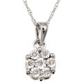 10k White Gold Diamond Illusion Cluster Necklace