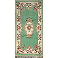 Hand-knotted Light Aqua Oriental Silk Rug (2'2 x 4'3)