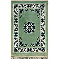 Hand-knotted Oriental Aqua Silk Rug (2'2 x 3'3)
