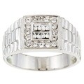 Sterling Silver Men's Cubic Zirconia Ring