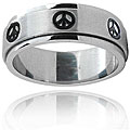 Stainless Steel Peace Sign Spinner Band