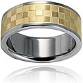 Two-tone Titanium Men's Checkered Band