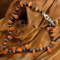 Carnelian and Onyx 'Sunbursts' Anklet (India)
