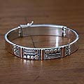 Silver Gold Accent 'Graceful Spell' Bangle Bracelet (Indonesia)
