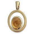 Gold and Citrine 'Radiant Orbits' Pendant (Brazil)