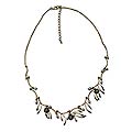 Goldplated Pearl 'Tropical Dew' Flower Necklace (Brazil)