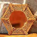 Wood 'Peacock Guard' Mirror (India)
