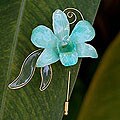 Goldplated Natural Orchid 'Baby Green' Stickpin (Thailand)