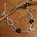 Silver Obsidian 'Primeval' Long Chain Necklace (Peru)