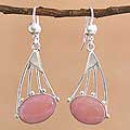 Rose Quartz 'Inca Comets' Dangle Earrings (Peru)