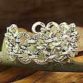 Sterling Silver 'Double Infinity' Cuff Bracelet (India)