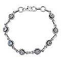 Topaz 'Blue Blossom Garland' Link Bracelet (India)