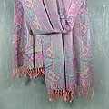 Wool 'Lavender Garden' Shawl (India)