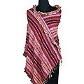 Wool 'Ruffled Rose' Shawl (India)