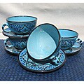 Set of 4 Sabrine Design 5-inch Latte/ Soup Mugs (Tunisia)