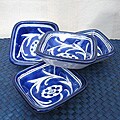 Set of 4 Garland Design 4-inch Square Sauce Dishes (Tunisia)