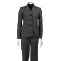 Jones New York Women's Charcoal/ Black 3-piece Plaid Pant Suit