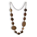 Silver and Blacktone Wooden Bead Necklace