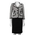 Nine West 2-piece 3-button Houndstooth Skirt Suit