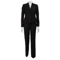 Nine West Women's Sequin Collar 2-piece Pant Suit