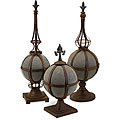 Granite Orb Iron Finials (Set of 3)