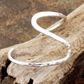 Sterling Silver Hammered 'S' Cuff Bracelet (Mexico)