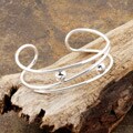 Sterling Silver Cuff with Hammered Beads (Mexico)